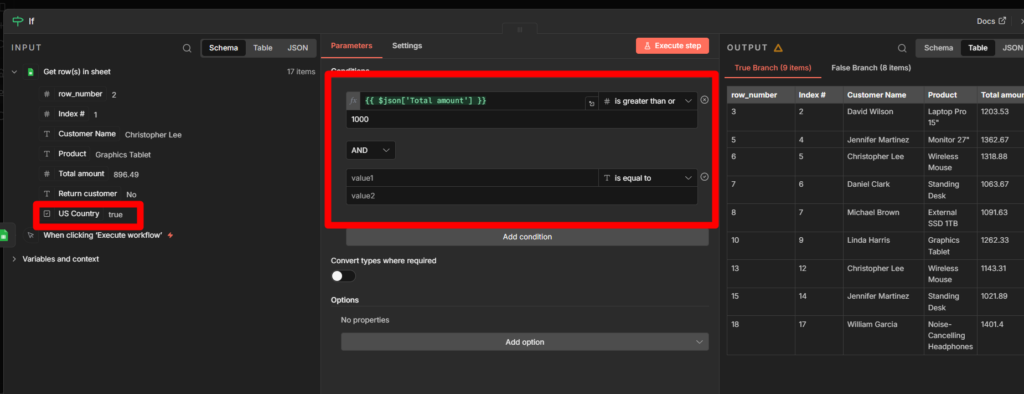 Mapping the values in IF Node