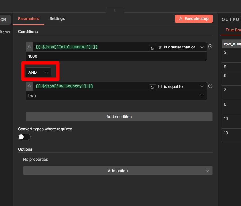 using conditional operator AND OR logic.