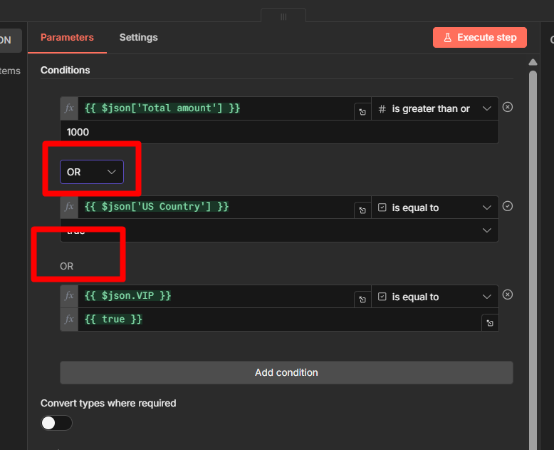 conditional chaining on IF node