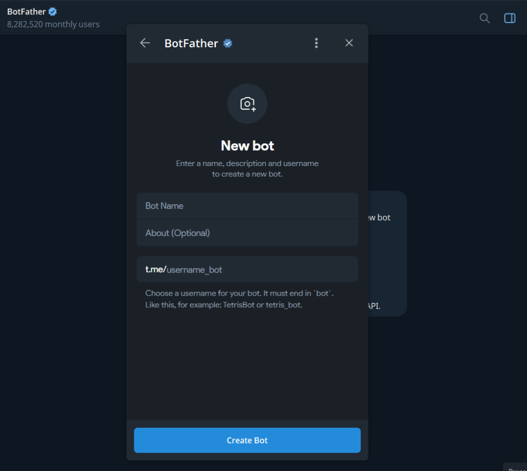 creating a new telegram bot