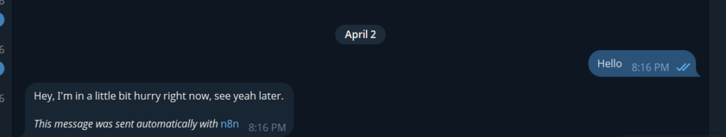 testing telegram bot in n8n