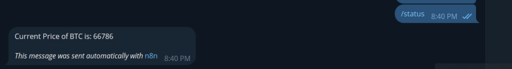 testing telegram bot in n8n