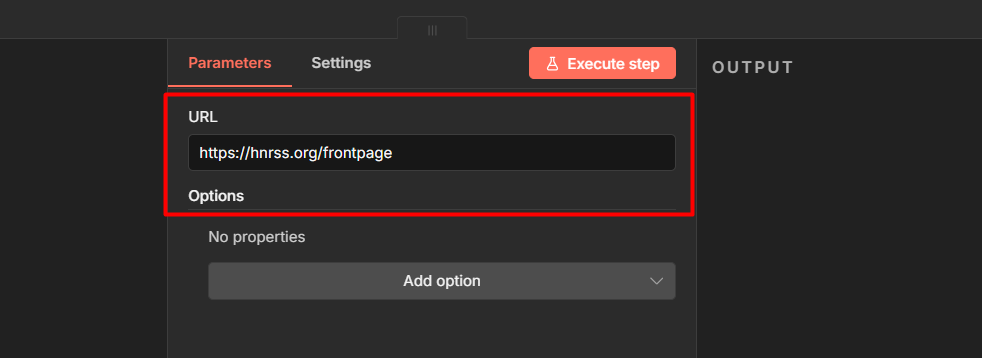 configuring RSS read node